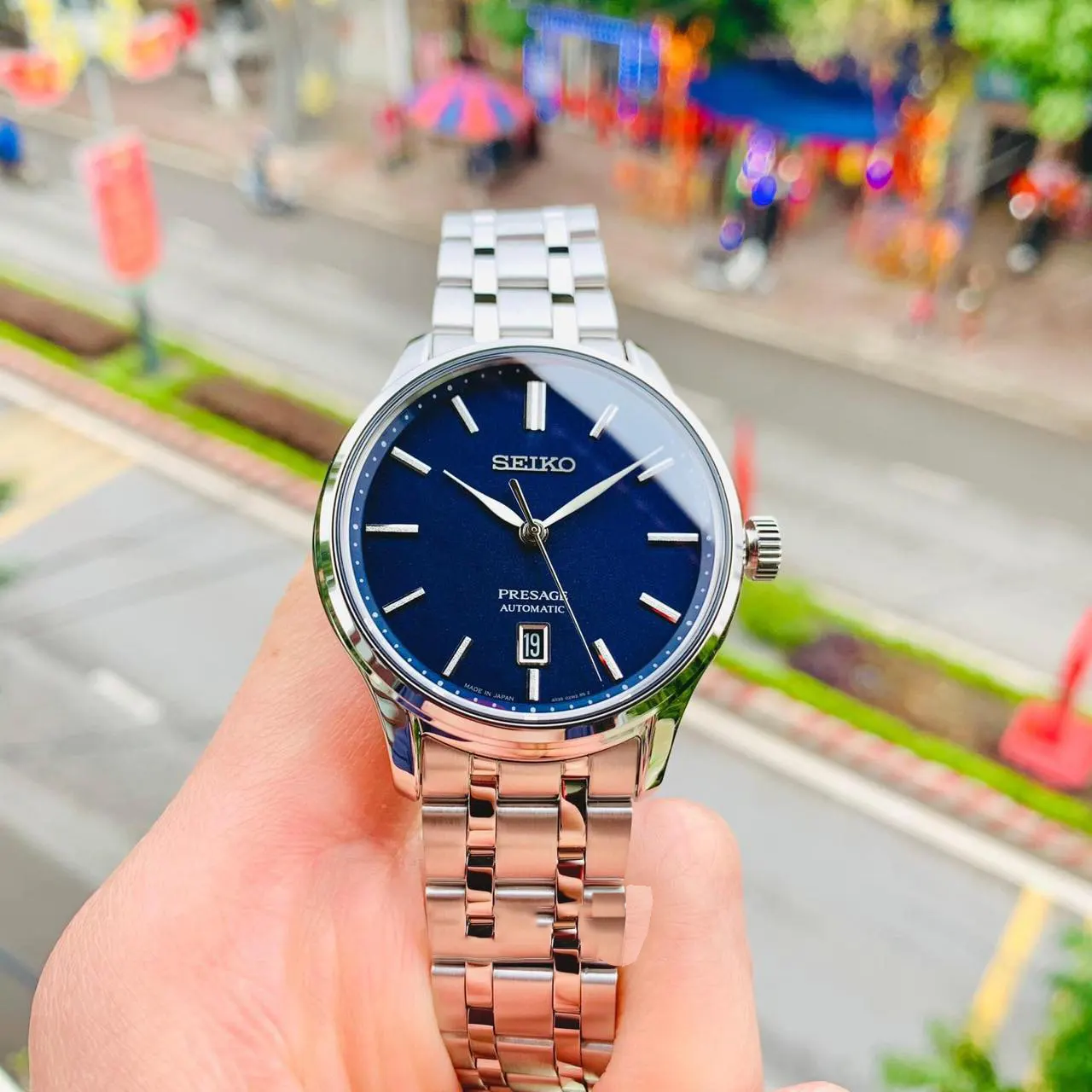 Seiko Presage Japanese Garden Blue Dial Men's Watch- SRPD41J1